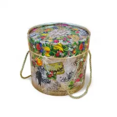 Сладкий новогодний подарок Тубус Прованс бежевый 1000 грамм премиум